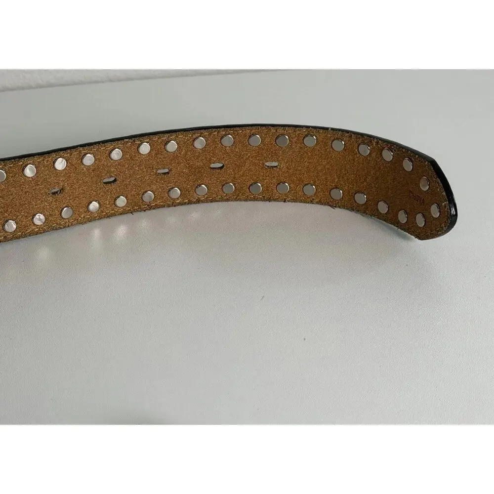 Tony Lama Rhinestones Crystal Black SZ 30 Leather Belt C50363 Western Style